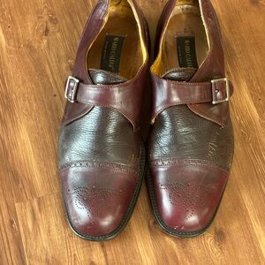 Mario Calugi Brown Men’s US 11M Italy Monk Strap Brogue Captoe Shoes